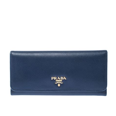 prada grained leather wallet blue|buy Prada wallet online.